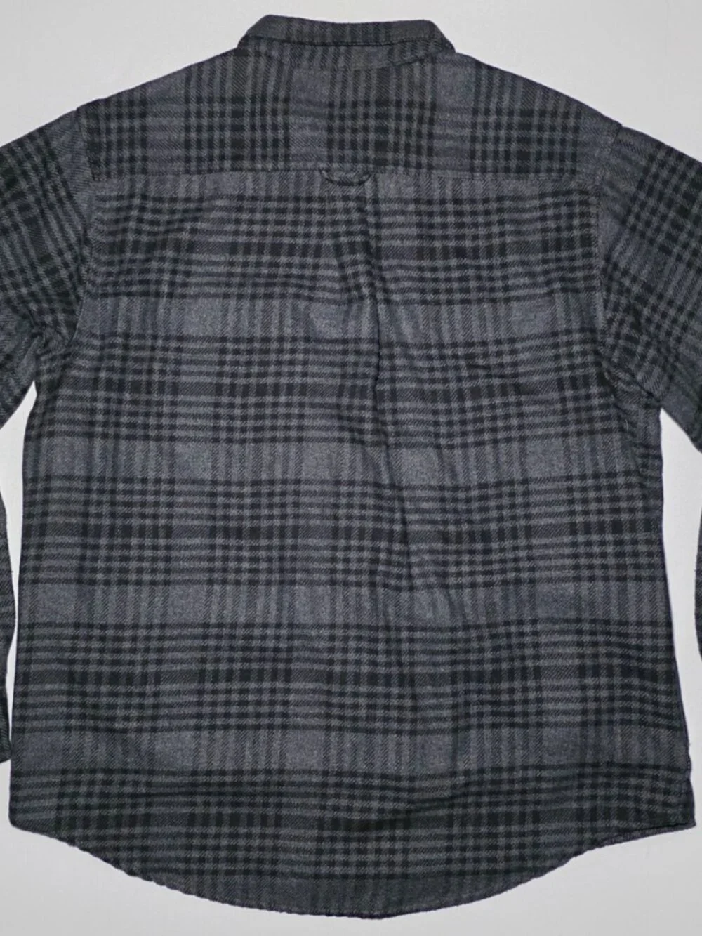 Orvis Mens Gray and Black Plaid Button Up 4 Pocket Flannel Shirt Jacket Size XL